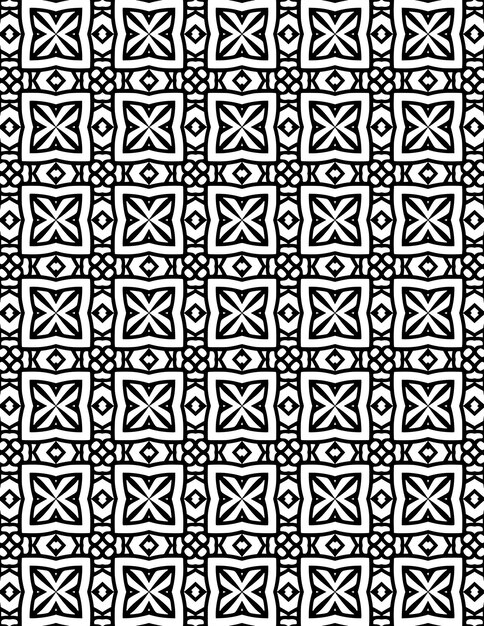 Patrón geométrico repetido Ilustración de fondo Lineart en blanco y negro
