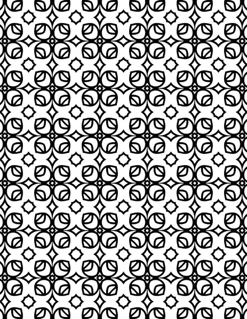 Patrón geométrico repetido Ilustración de fondo Lineart en blanco y negro