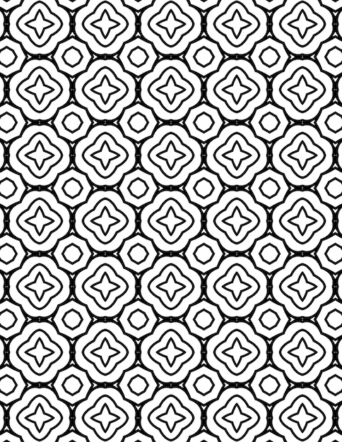 Patrón geométrico repetido Ilustración de fondo Lineart en blanco y negro
