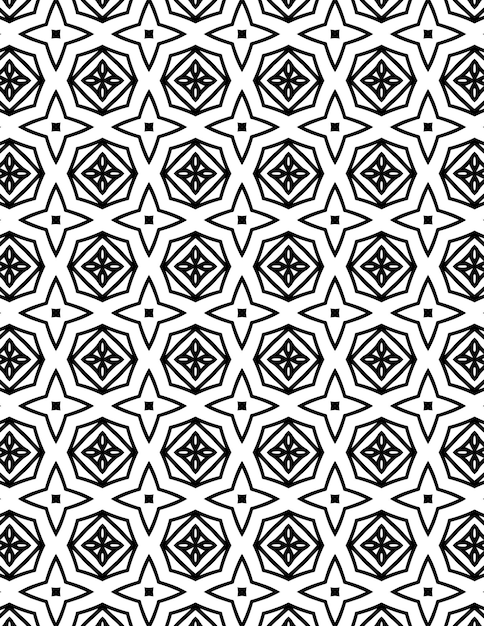 Patrón geométrico repetido Ilustración de fondo Lineart en blanco y negro