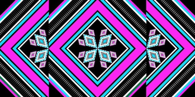 Patrón geométrico en rosa, azul y negro