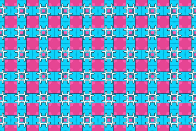 Patrón geométrico rosa y azul
