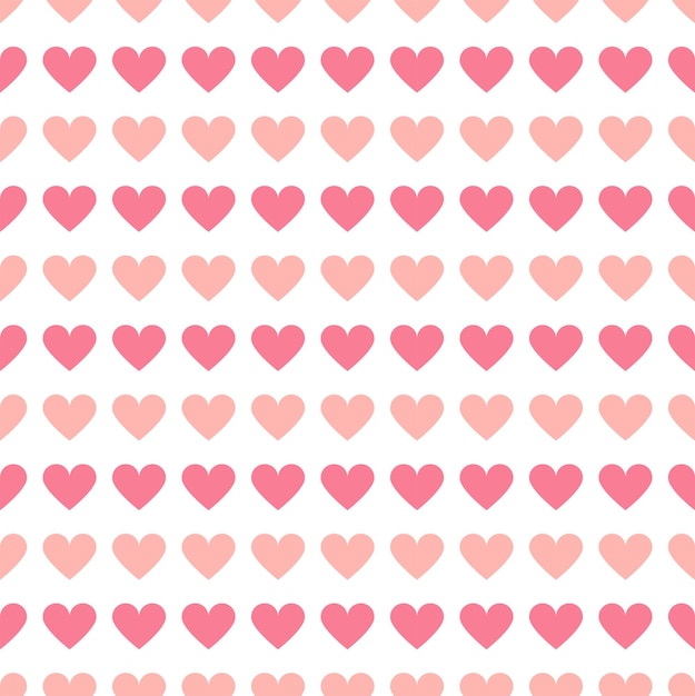 Patrón geométrico simple sin costuras con corazones en colores rosados Fondo lindo Diseño del día de San Valentín