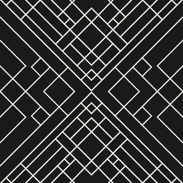 Patrón geométrico transparente de cuadrícula abstracta fondo negro