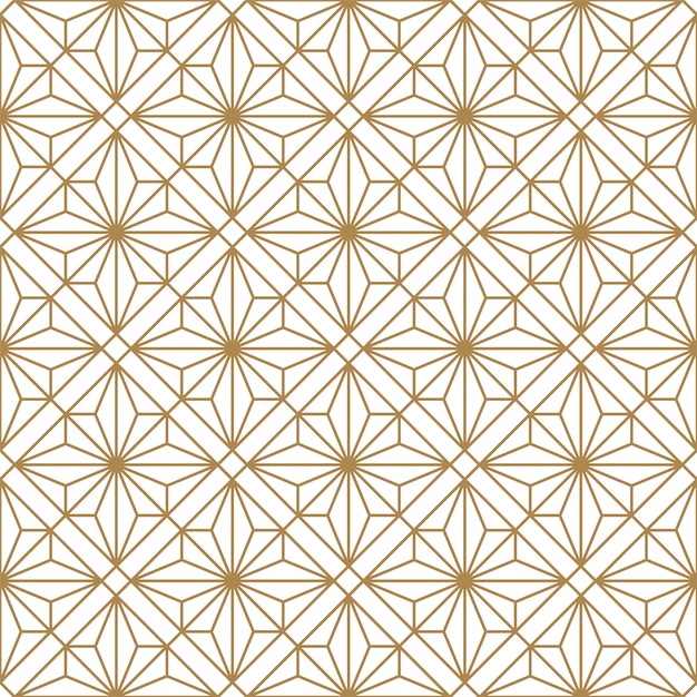 Patrón geométrico transparente en dorado y blanco.Estilo japonés Kumiko.