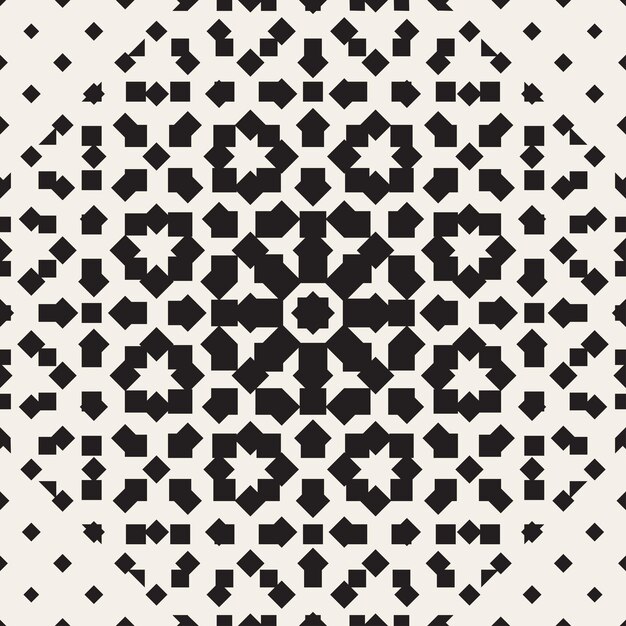 Patrón geométrico transparente de semitono Textura vectorial monocromática