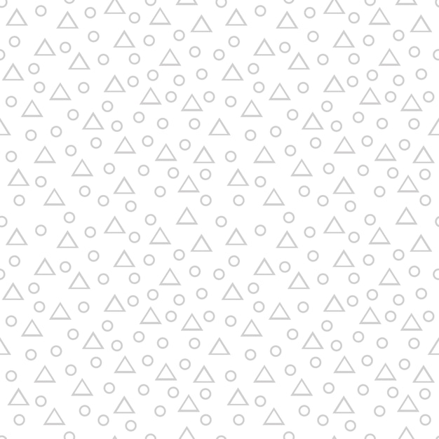 Patrón geométrico transparente con triángulos y anillos dispuestos al azar de línea fina gris