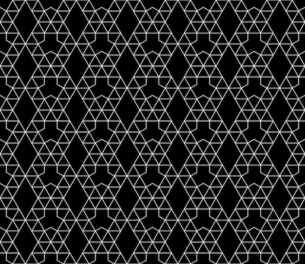 Patrón geométrico transparente universal de alta calidad con peso editable de trazo, máscara de recorte. Fondo de vector abstracto blanco y negro en estilo clásico