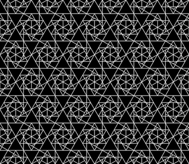 Patrón geométrico transparente universal de alta calidad con peso editable de trazo, máscara de recorte. Fondo de vector abstracto blanco y negro en estilo clásico