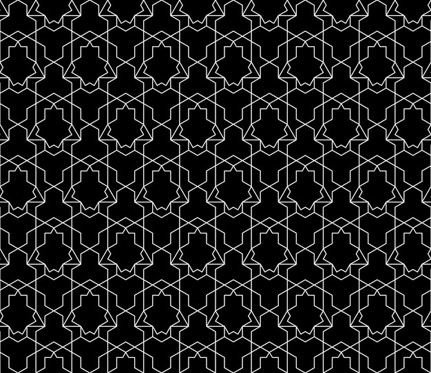 Patrón geométrico transparente universal de alta calidad con peso editable de trazo, máscara de recorte. Fondo de vector abstracto blanco y negro en estilo clásico