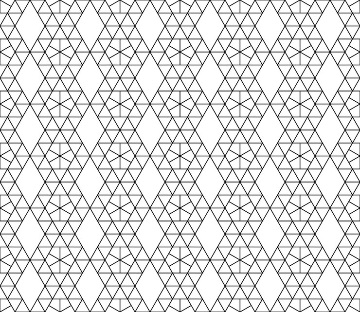 Vector patrón geométrico transparente universal de alta calidad con peso editable de trazo, máscara de recorte. fondo de vector abstracto blanco y negro en estilo clásico