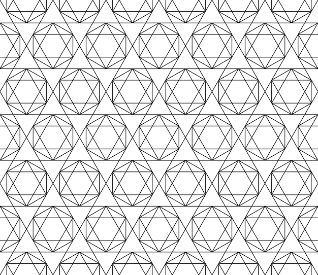 Patrón geométrico transparente universal de alta calidad con peso editable de trazo, máscara de recorte. Fondo de vector abstracto blanco y negro en estilo clásico