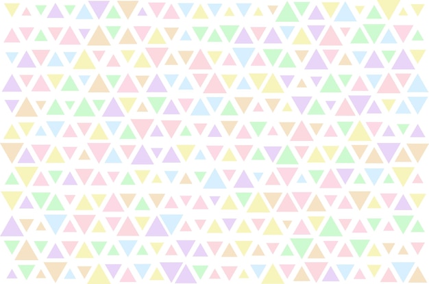 Patrón geométrico de triángulo abstracto en diferentes colores y tamaños pastel aleatorios fondo blanco