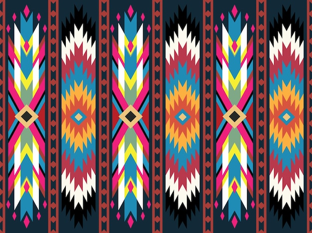 Patrón geométrico tribal perfecta textil textura étnica ilustración vectorial diseño tradicional del patrón ikat oriental