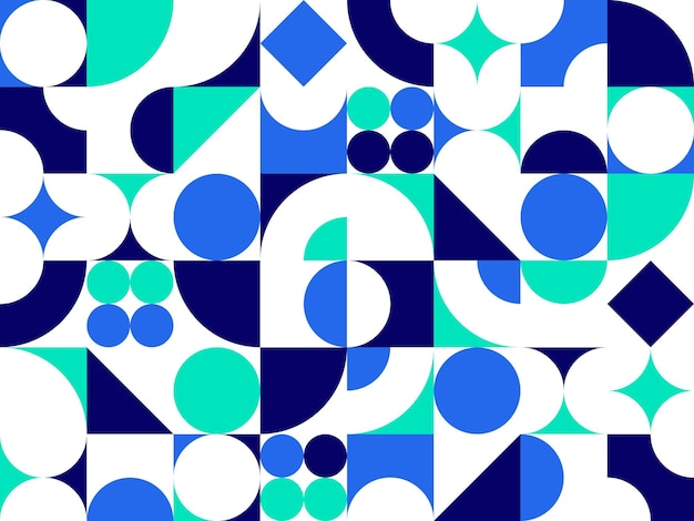 Patrón geométrico vectorial abstracto sin costuras, elementos geométricos simples de color repiten mosaicos, papel tapiz o fondo del sitio web, fondo de diseño en estilo retro.