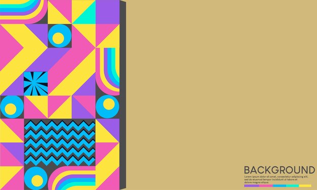 Patrón geométrico vectorial abstracto, diseño de fondo en estilo Bauhaus, para diseño web, tarjeta de visita