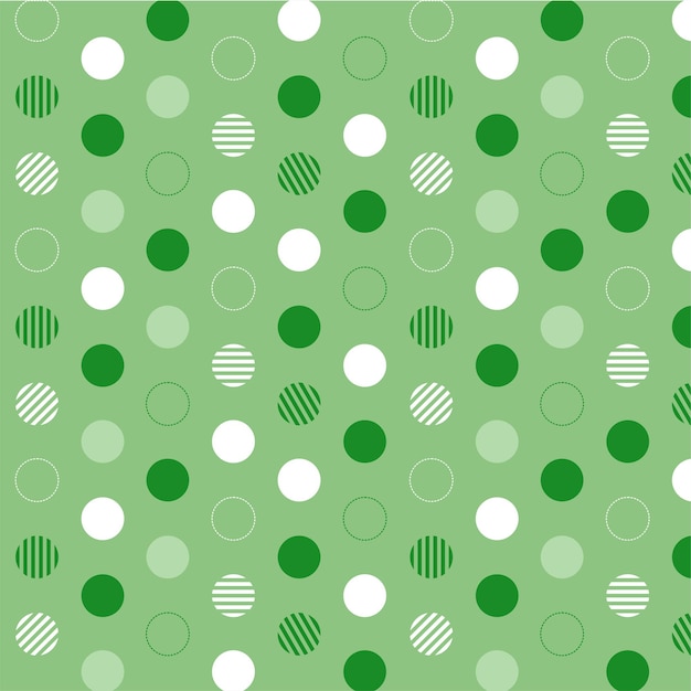Patrón geométrico verde sin costuras con puntos verdes y blancos