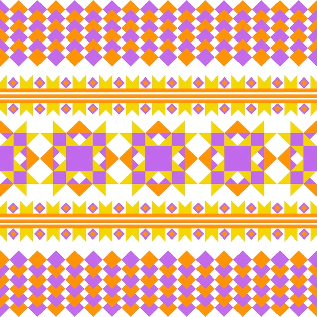 Patrón geométrico vibrante con elementos de diseño tribal y étnico