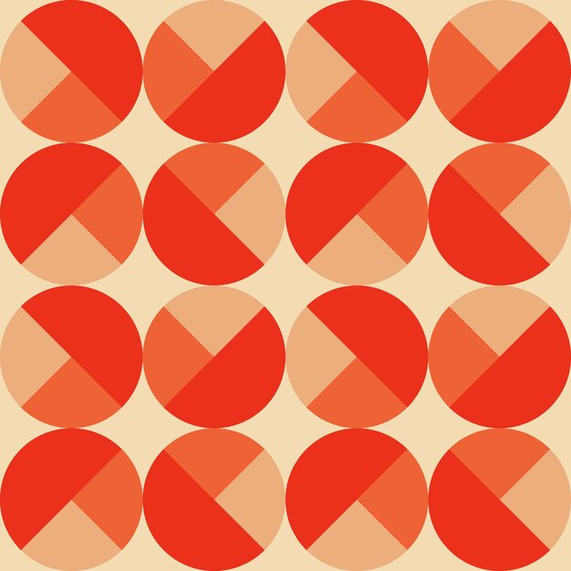 Patrón geométrico vintage con círculos al estilo de los años 70 y 60 Ilustración vectorial