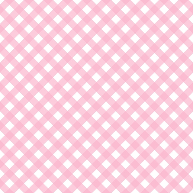 patrón de gingham vectorial rosa y blanco