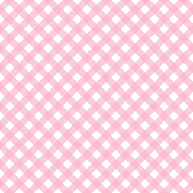 Patrón de gingham vectorial rosa y blanco