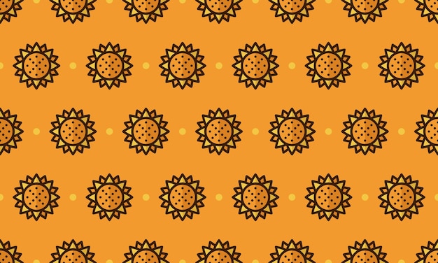 Patrón de girasol con girasoles de dibujos animados Fondo de girasol sin costuras Patrón sin costuras de verano y primavera con girasoles de estilo plano Ilustración vectorial