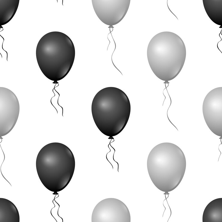 Patrón de globos en blanco y negro