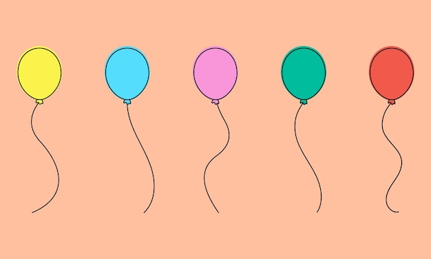 Patrón de globos de color rosa volador para la decoración de la fiesta de aniversario de cumpleaños de boda Ilustración vectorial