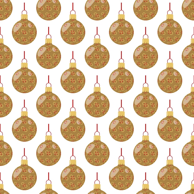 Patrón de globos de colores navideños con cinta.