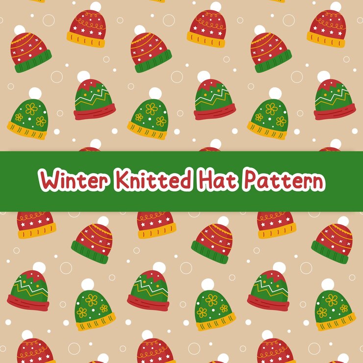 Patrón de gorro de punto de invierno