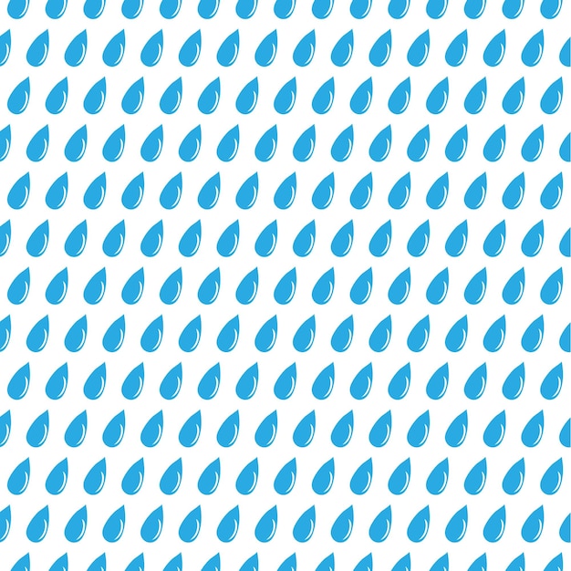 Patrón de gotas de lluvia azules sin costuras sobre un fondo blanco