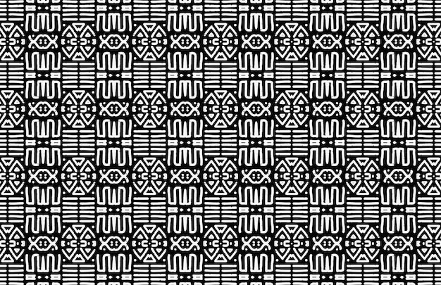 Patrón grunge blanco y negro sin costuras con líneas abstractas