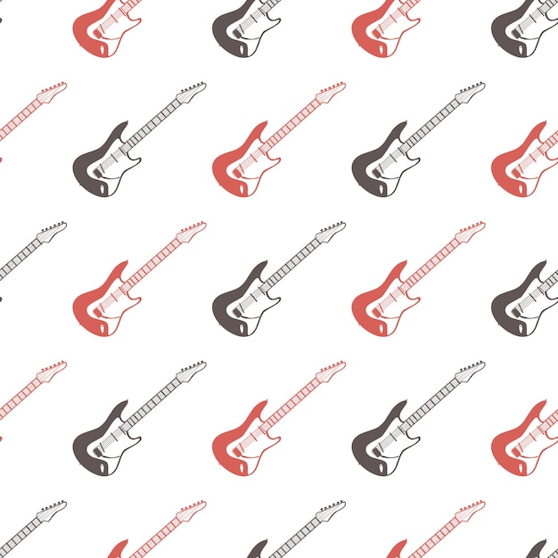 Patrón de guitarras, ilustración musical. Portada creativa y de lujo