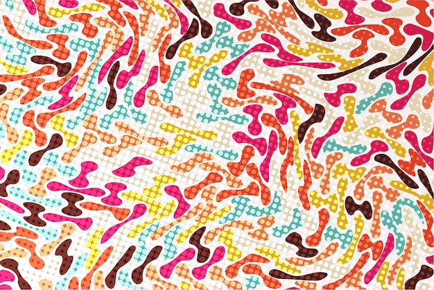 Patrón de hafttone con elementos geométricos en tonos multicolores vector fondo degradado abstracto