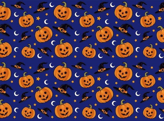 Patrón de Halloween colorido vector de dibujos animados
