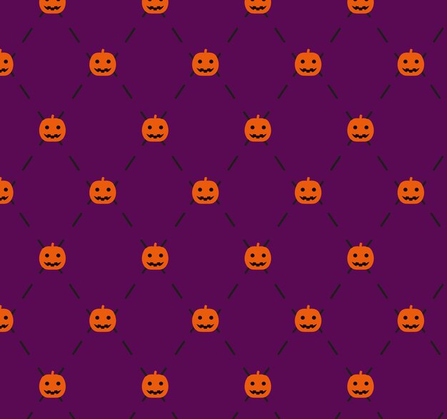 Patrón de Halloween con diamantes y calabazas