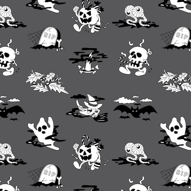 Patrón de Halloween dibujado a mano