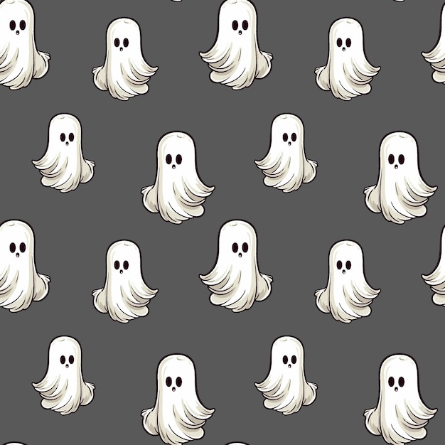 Patrón de Halloween con fantasma Otoño halloween fondo vector de patrones sin fisuras