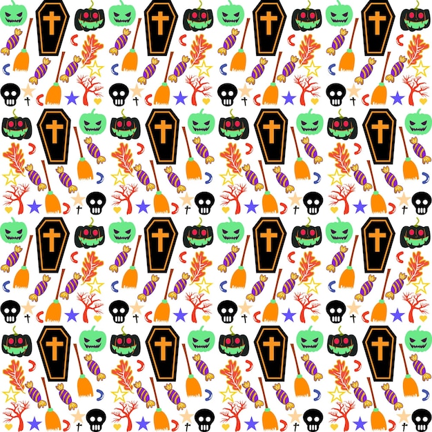 patrón de Halloween. Fondo transparente de Halloween. Vector