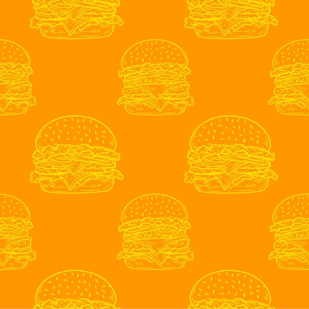 patrón de hamburguesa de fondo patrón sin costuras de la hamburguesa patrón sin costura de una hamburguesa con queso