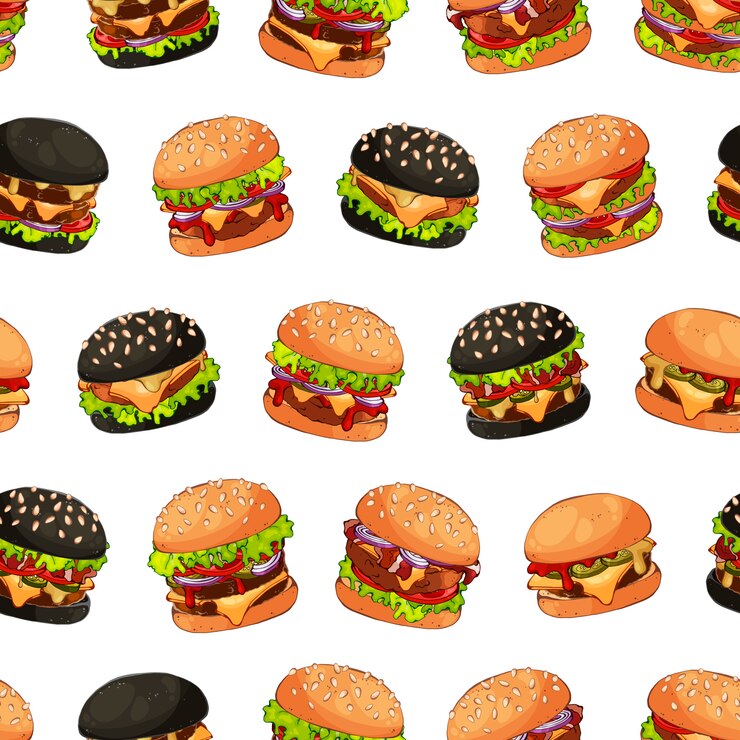 Vector patrón de hamburguesa