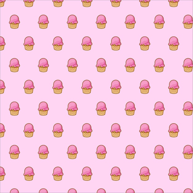 Patrón de helado colorido sobre fondo rosa