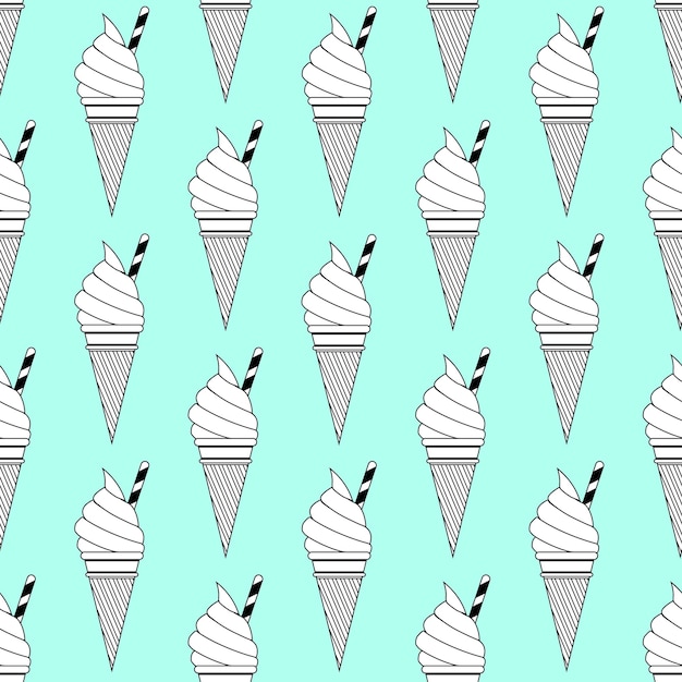 Patrón de helado, fondo colorido verano. Ilustración de estilo elegante y de lujo.