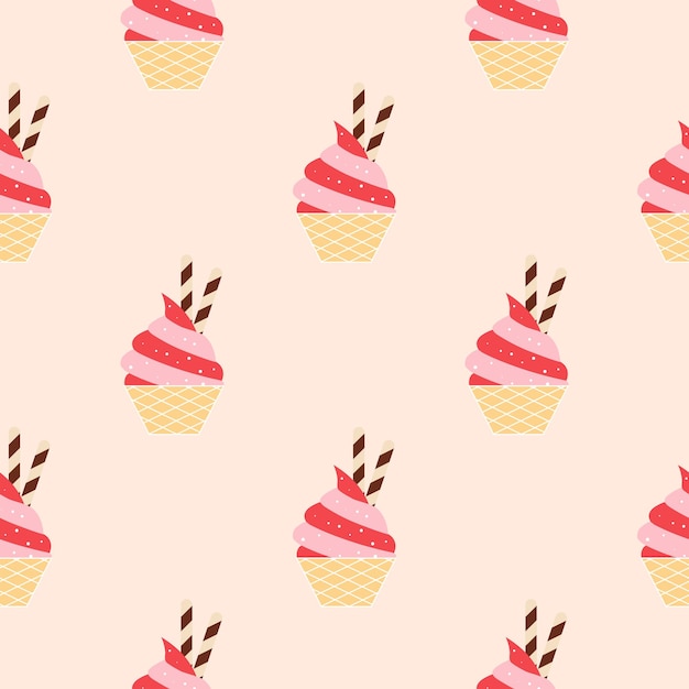 Patrón de helado, fondo colorido verano. Ilustración de estilo elegante y de lujo.