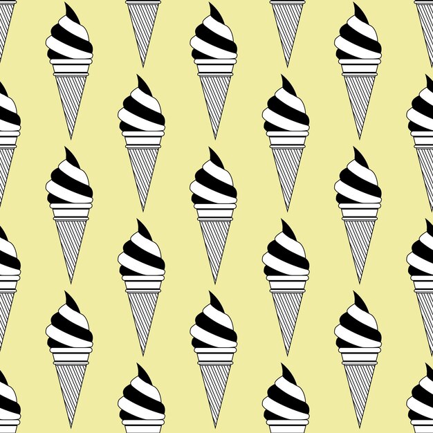 Patrón de helado, fondo colorido verano. Ilustración de estilo elegante y de lujo.