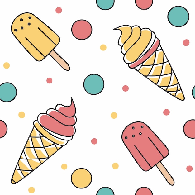 Patrón de helado de verano