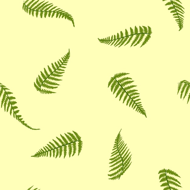 Patrón de helecho amarillo Fondo de plantas tropicales coloridas