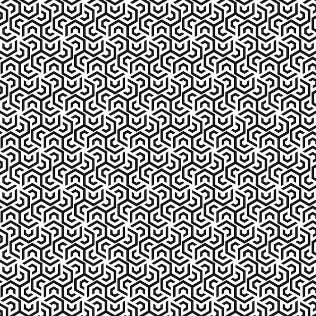 Patrón hexagonal abstracto en blanco y negro patrón geométrico