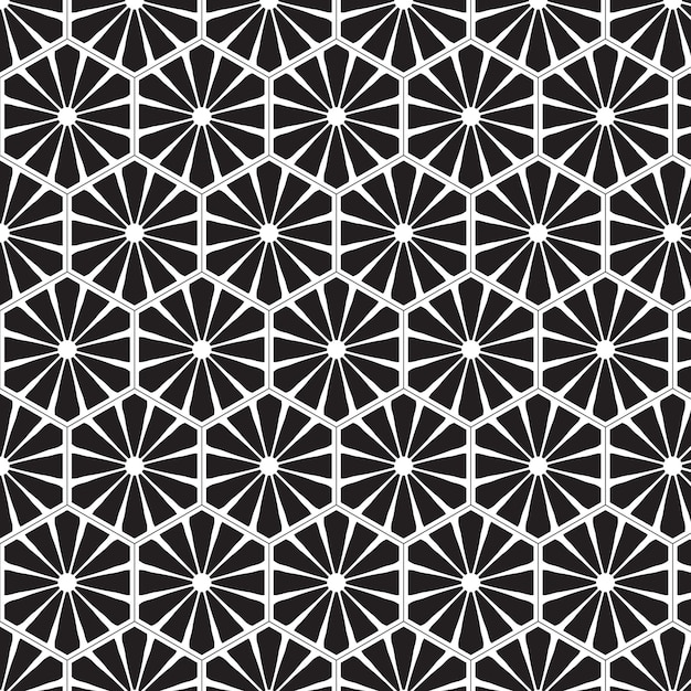 Patrón hexagonal en blanco y negro