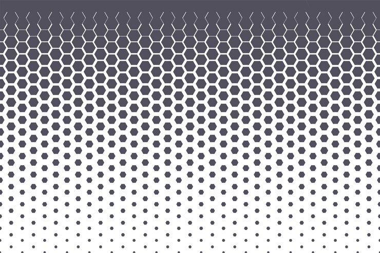 Vector patrón hexagonal hexágono geométrico medio tono fondo abstracto ilustración vectorial